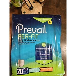 20ct Prevail Per-Fit 360 Sz S Adult Incontinence Daily Briefs Underwear Diaper.